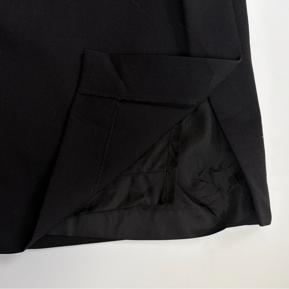 Vintage Yves Saint Laurent Wool Skirt Black Made France US 8 - Picture 7 of 12